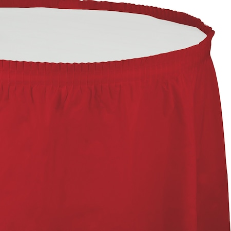 Touch Of Color Classic Red Plastic Tableskirt, 14', 6PK 010052